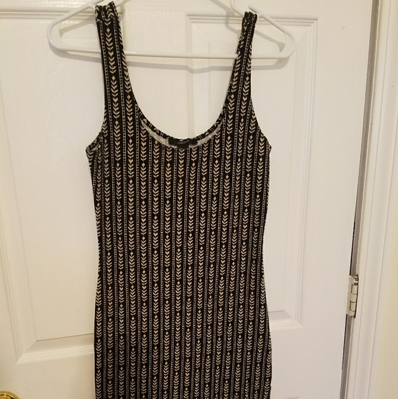 Robe Forever 21 Coupe Cintrée Crème à Rayures Marron - Taille S - Occasion